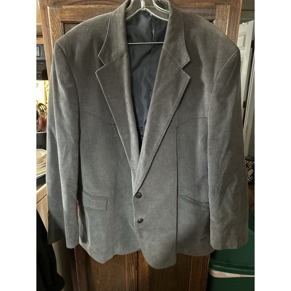Circle‎ S Western Suit Coat 42R Dk  Gray Corduroy